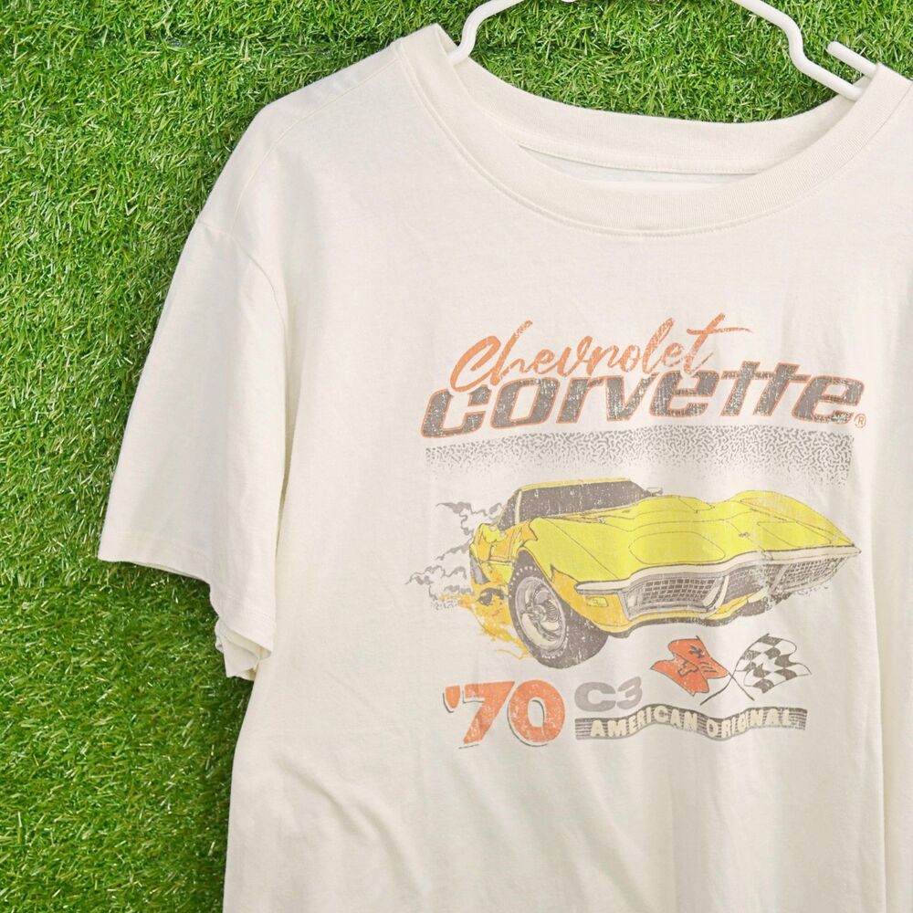 Chevrolet Corvette 1970 C3 Stingray Graphic T-Shirt Cream - Men's Size XXL